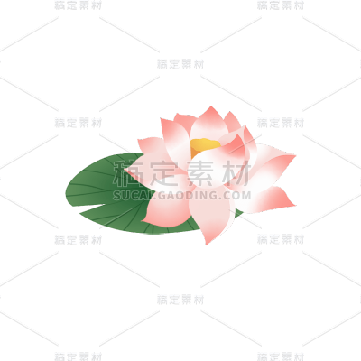 卡通感端午节荷花元素贴纸