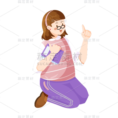 卡通风教育培训女生氛围元素