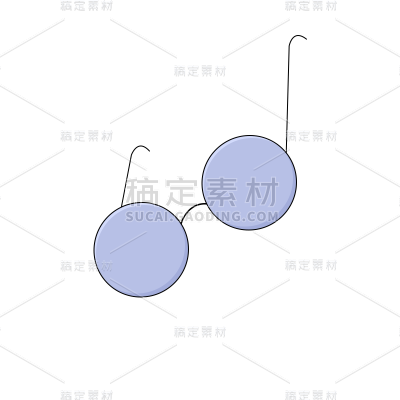 卡通感愚人节眼镜元素贴纸 