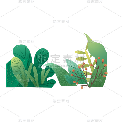 卡通感二十四节气树枝元素贴纸