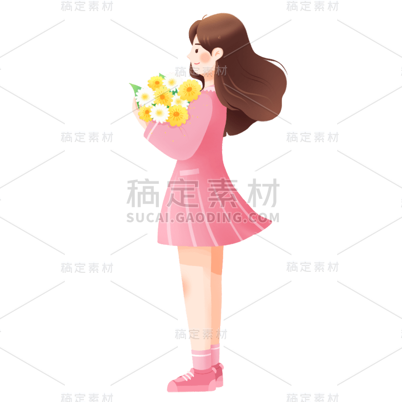 卡通感文体娱乐女人元素 