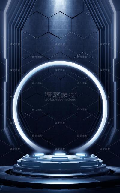 618双十一双11双十二双12电商促销活动黑色3D立体C4D展台空间场景产品背景