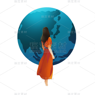 文艺世界地球日地球元素贴纸