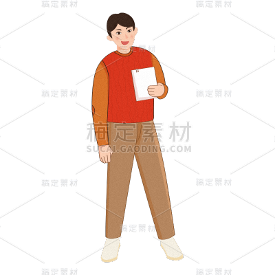 卡通感劳动节男生元素贴纸