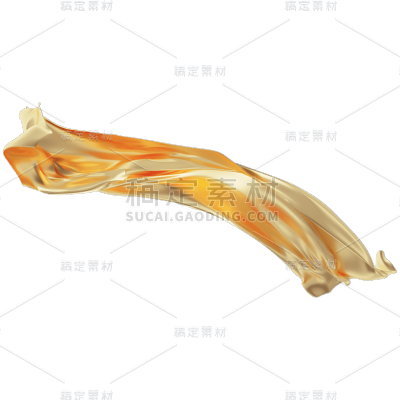 C4D-3D立体鎏金飘带装饰贴纸7