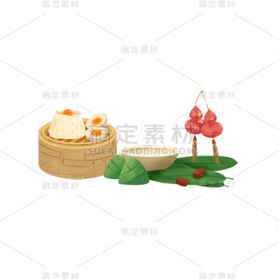 卡通感端午节粽子元素贴纸