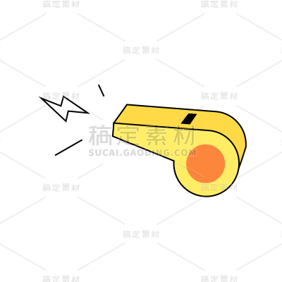 卡通风教育培训口哨氛围元素