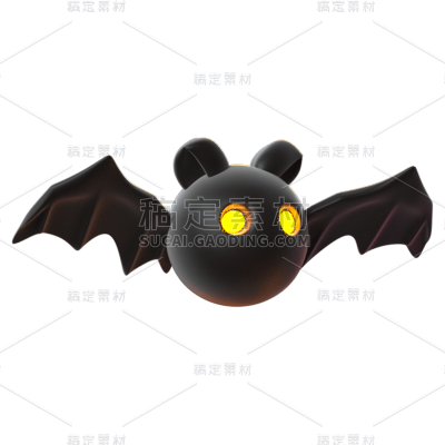 3D万圣节蝙蝠小恶魔贴纸