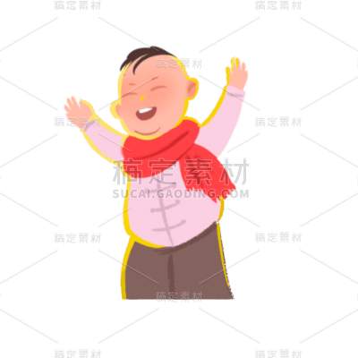 中国风春节男孩元素贴纸
