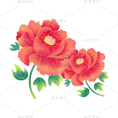 卡通感中元节花元素贴纸