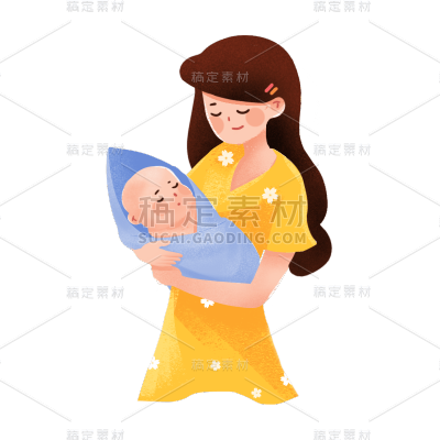 卡通感母亲节妈妈元素贴纸