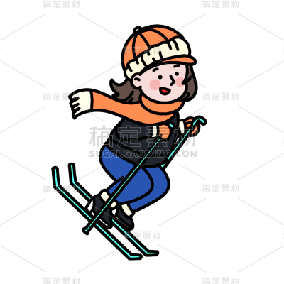 卡通感二十四节气女性元素贴纸