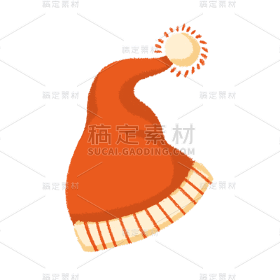 卡通感圣诞节平安夜圣诞帽元素贴纸