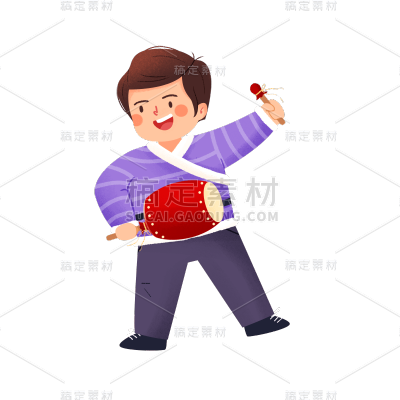 卡通感春节男人元素贴纸