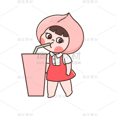 卡通感儿童节女生元素贴纸