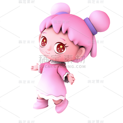 3D女孩元素贴纸