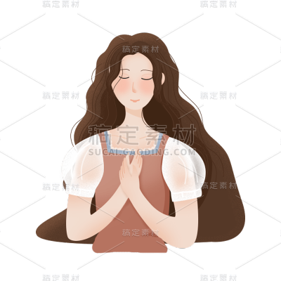 卡通感母亲节女人元素贴纸
