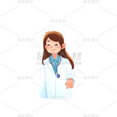 卡通感医生元素贴纸