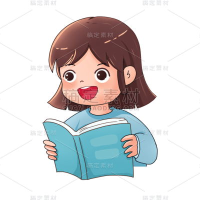 卡通感教育培训女生元素贴纸