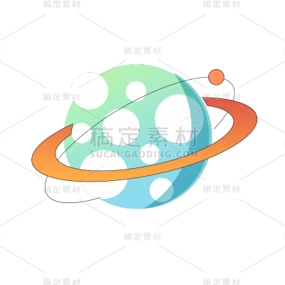 卡通感愚人节星球元素贴纸 