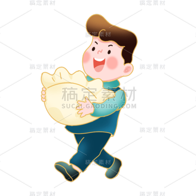 卡通感二十四节气男生元素贴纸