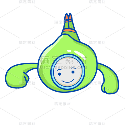 卡通感儿童节人物元素贴纸