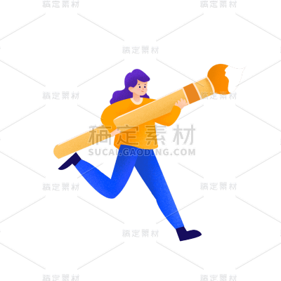 卡通感教育培训女人元素贴纸