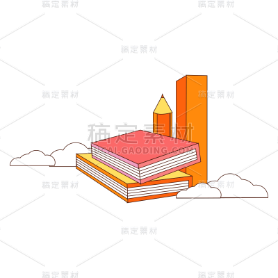 卡通感教育培训学习用品元素贴纸