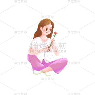 卡通感母亲节女人元素贴纸