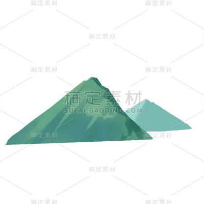 卡通感山峰元素贴纸