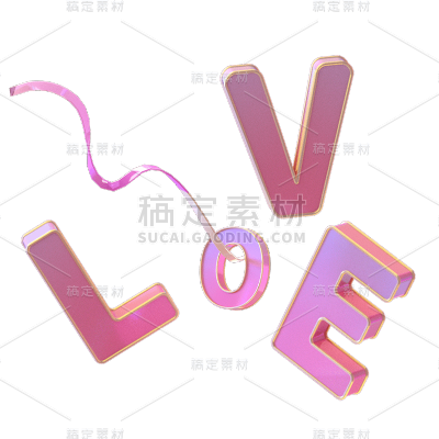 3D字母元素贴纸