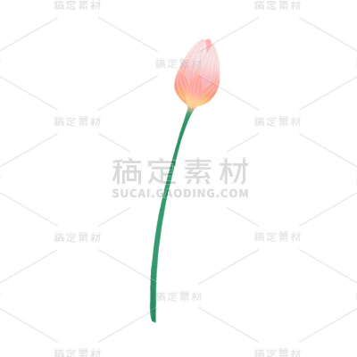夏至花苞元素中国风贴纸