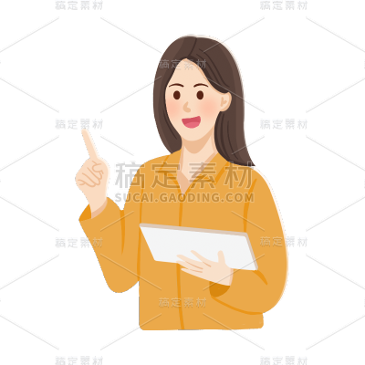 卡通感劳动节女士元素贴纸