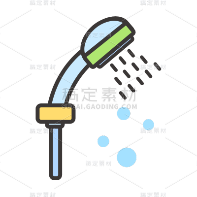 家居生活行业icon多色扁平-花洒