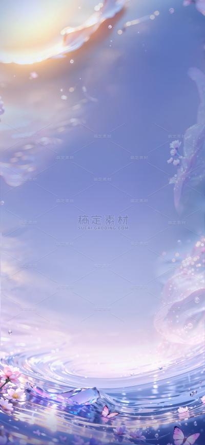 七夕情人节系列梦幻七夕月亮通用背景素材