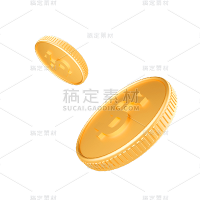 3D金币元素贴纸