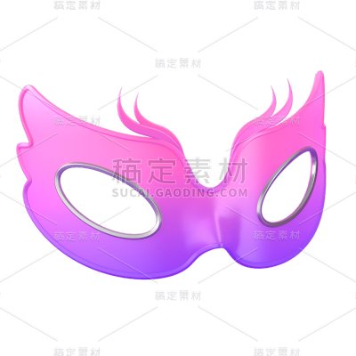 C4D-立体庆祝气氛装饰贴纸-面具