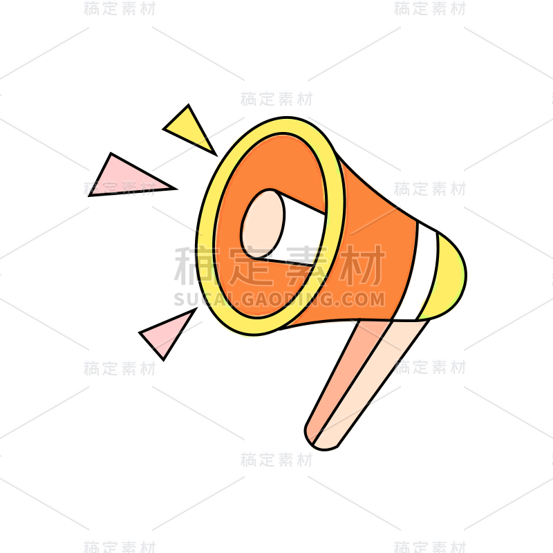 卡通风教育培训喇叭氛围元素