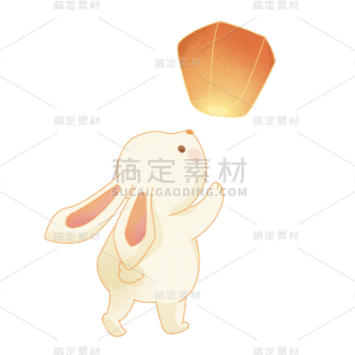 中国风中秋节兔子元素贴纸