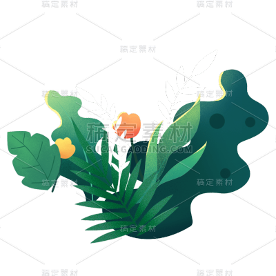 卡通感叶子元素贴纸