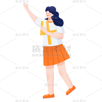 插画人物元素贴纸