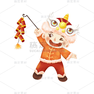 中国风春节男生元素贴纸
