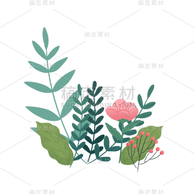 卡通花元素贴纸