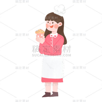 卡通感母亲节女孩元素贴纸