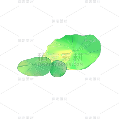 夏至荷叶元素中国风贴纸