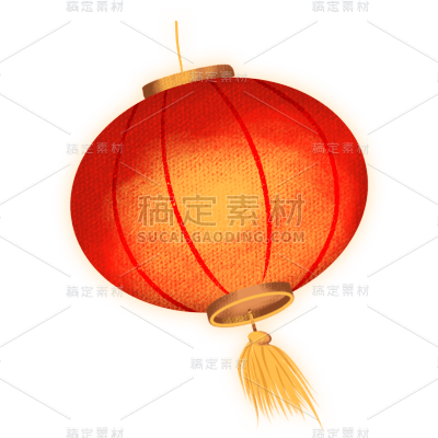 卡通感春节灯笼元素贴纸