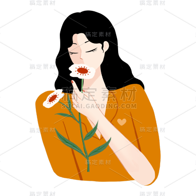 卡通感母亲节女人元素贴纸