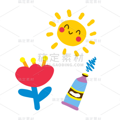 卡通感教育行花元素