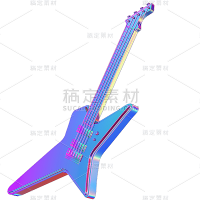 C4D-3D酸性风乐器元素-贝斯2
