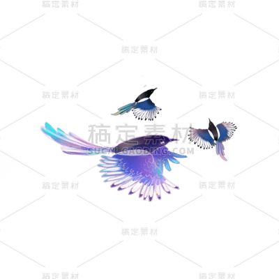 七夕情人节国潮喜鹊